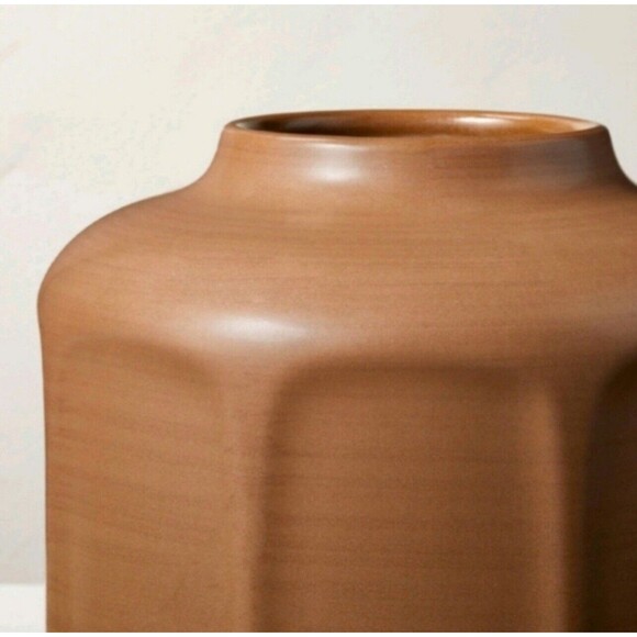 Hearth & Hand with Magnolia 6" Faceted Stoneware Decorative Ceramic Vase - Brown - Picture 2 of 6